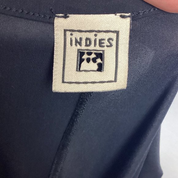 Indies France Black Sleeveless Gathered Midi Dress NWT 10 - Picture 12 of 14